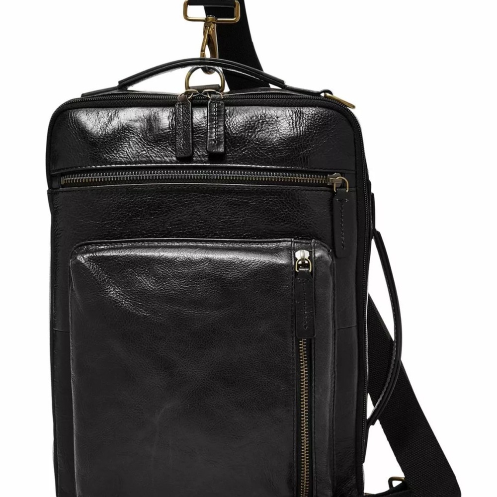 Black Leather Men's Bag